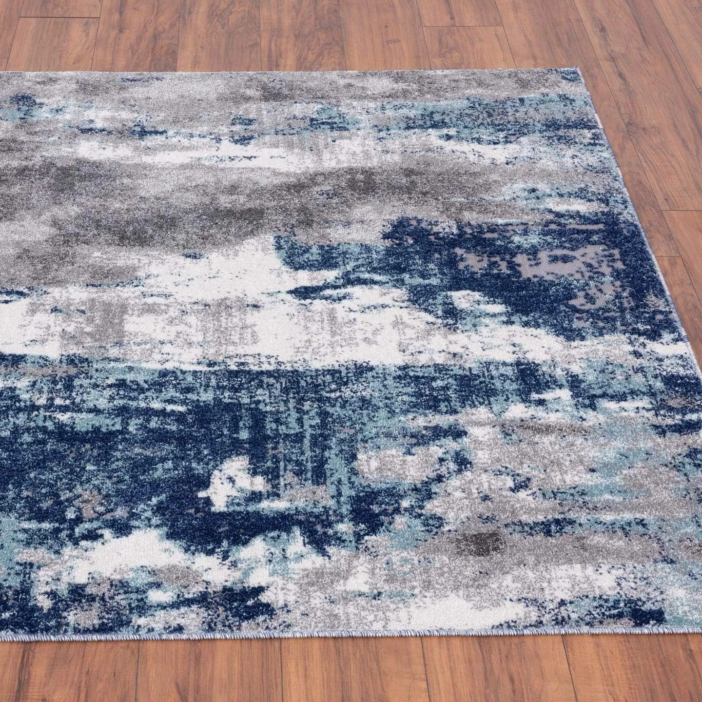 LUXE WEAVERS Euston Collection D.Blue-L.Blue 8x10 Modern Abstract Area Rug