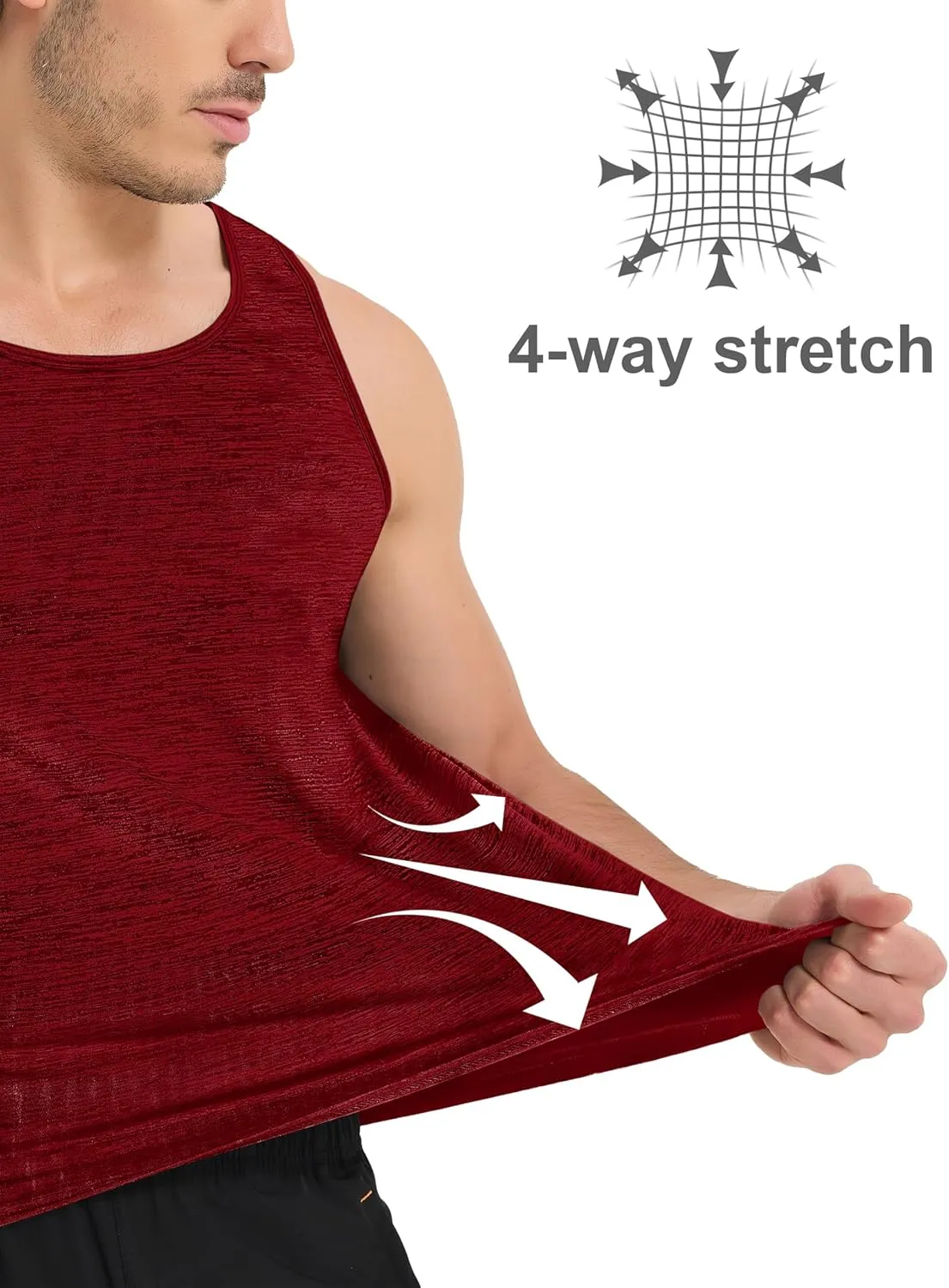 MAGCOMSEN Men's Tank Tops Quick Dry Workout Sleeveless Gym Muscle Shirts Athletic Bodybuilding Tee Shirt
