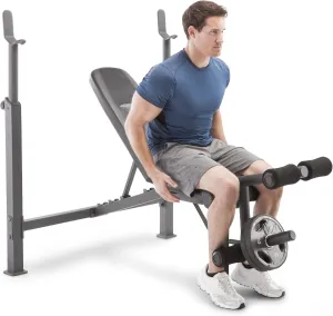 Marcy Competitor Adjustable Olympic Weight Bench with Leg Developer for Weight Lifting and Strength Training CB-729, Black