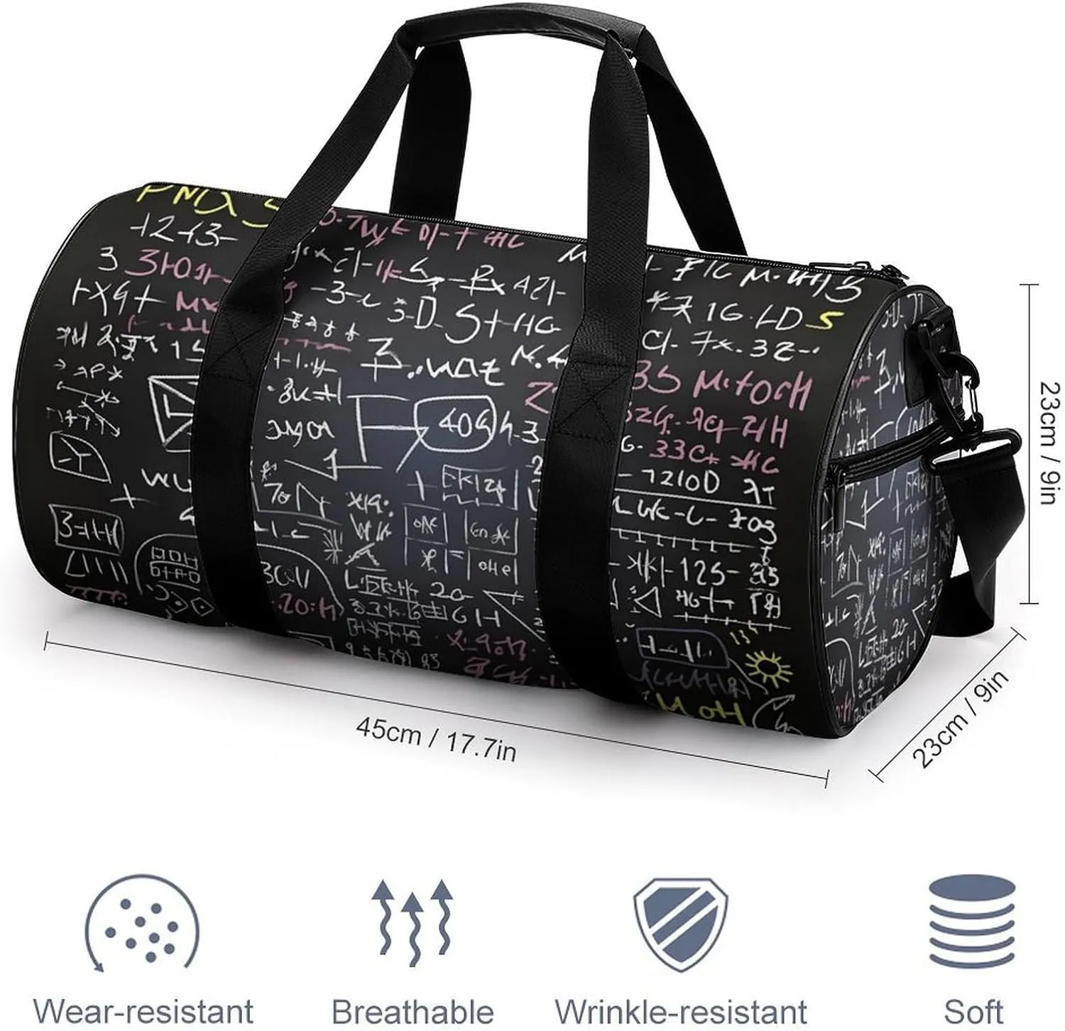 Math Formula Duffel Bag for Men Women Gym Bag Sports Small Overnight Bag for Travel Weekender