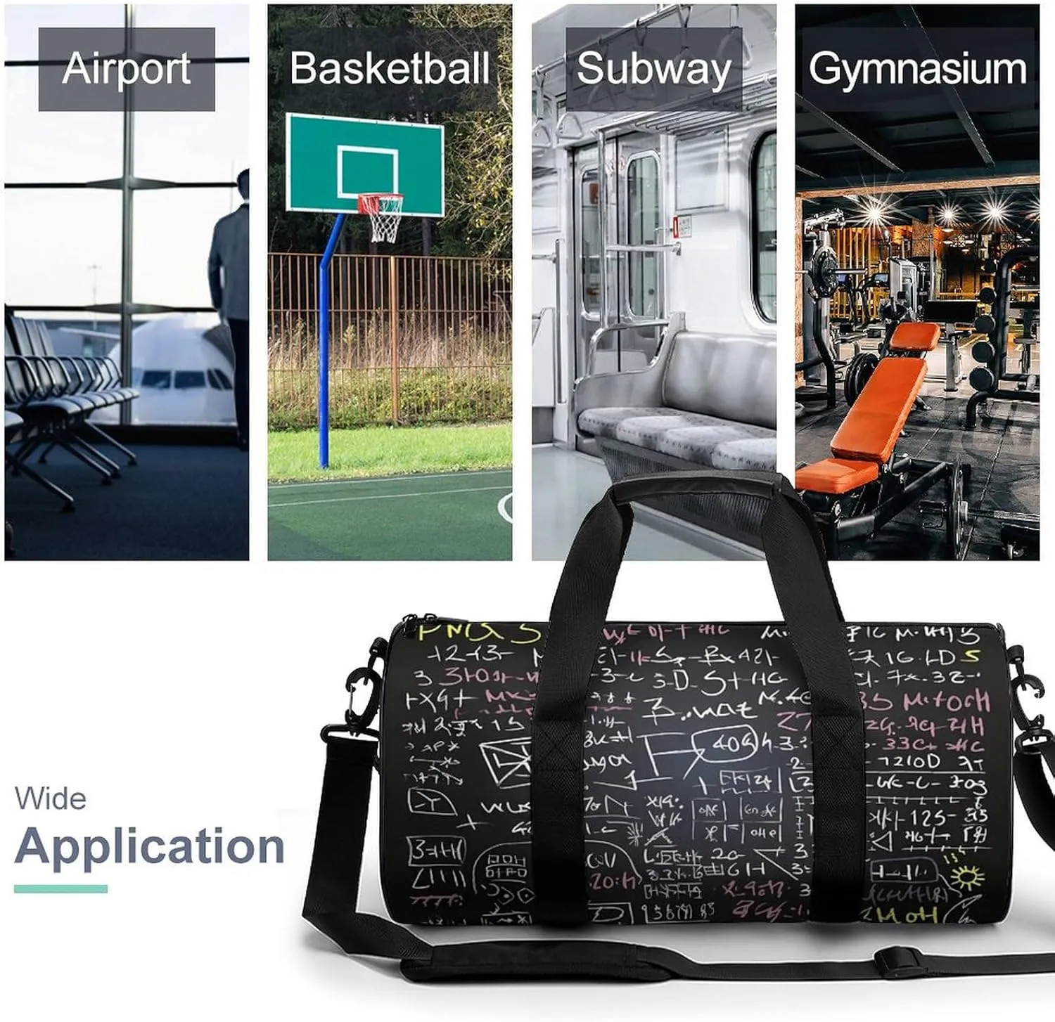 Math Formula Duffel Bag for Men Women Gym Bag Sports Small Overnight Bag for Travel Weekender