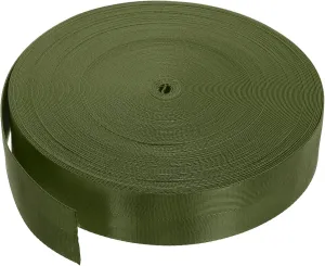 MECCANIXITY Flat Nylon Webbing Strap 2 Inch 50 Yards Army Green for Backpack, Cargo Strap, Luggage-Rack