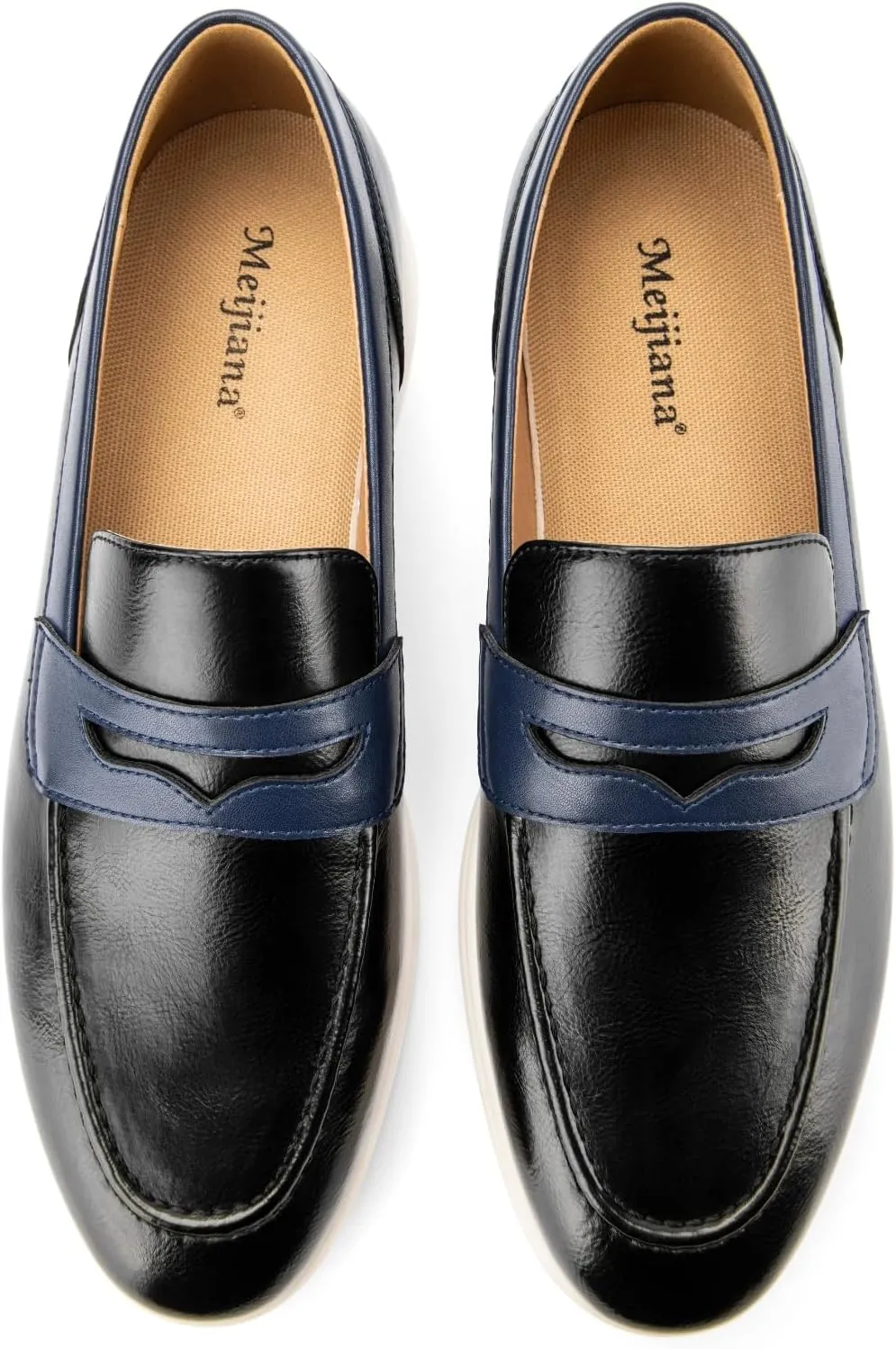 Meijiana Men's Genuine Leather Loafers Slip-On Moccasins Suede Dress Shoes, Lightweight and Breathable with Rubber Sole Stylish Mens Loafers