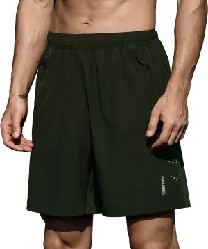 Men's Athletic Running Shorts Quick Dry Lightweight Tennis Gym Workout 7 inch Basketball Shorts for Men 3 Zipper Pockets