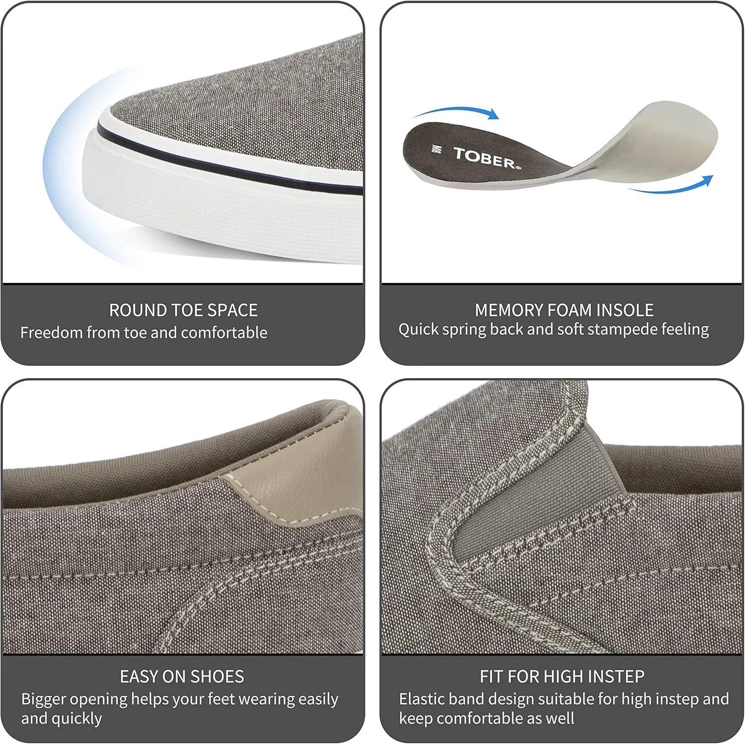 Men's Black Classic Low Top Shoes Canvas Fashion Sneaker with Soft Insole Causal Dress Shoes for Men Comfortable Walking Shoes
