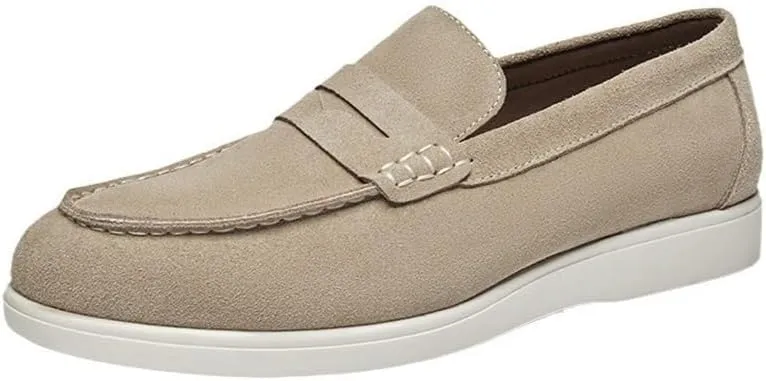 Men's British-Style Velvet Frosted Loafers -Foot Loafers Foot Cover Casual Shoes High Elasticity Breathable and Soft Suitable for Driving Running Sports Business Work(OneColor,10.5)