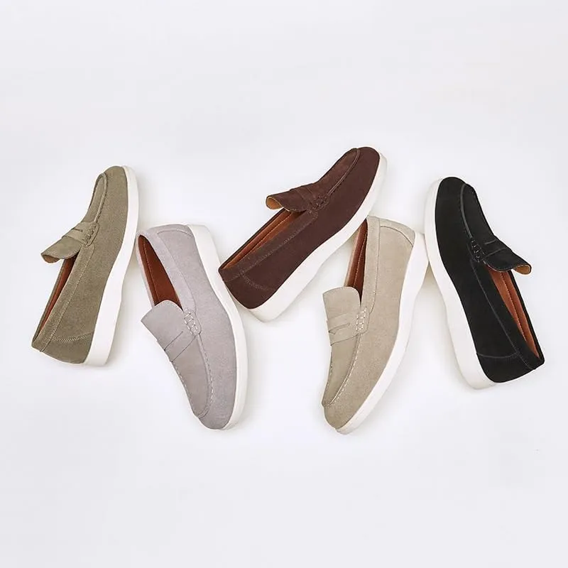 Men's British-Style Velvet Frosted Loafers -Foot Loafers Foot Cover Casual Shoes High Elasticity Breathable and Soft Suitable for Driving Running Sports Business Work(OneColor,10.5)