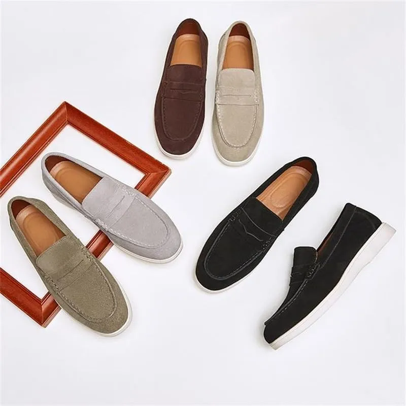 Men's British-Style Velvet Frosted Loafers -Foot Loafers Foot Cover Casual Shoes High Elasticity Breathable and Soft Suitable for Driving Running Sports Business Work(OneColor,10.5)