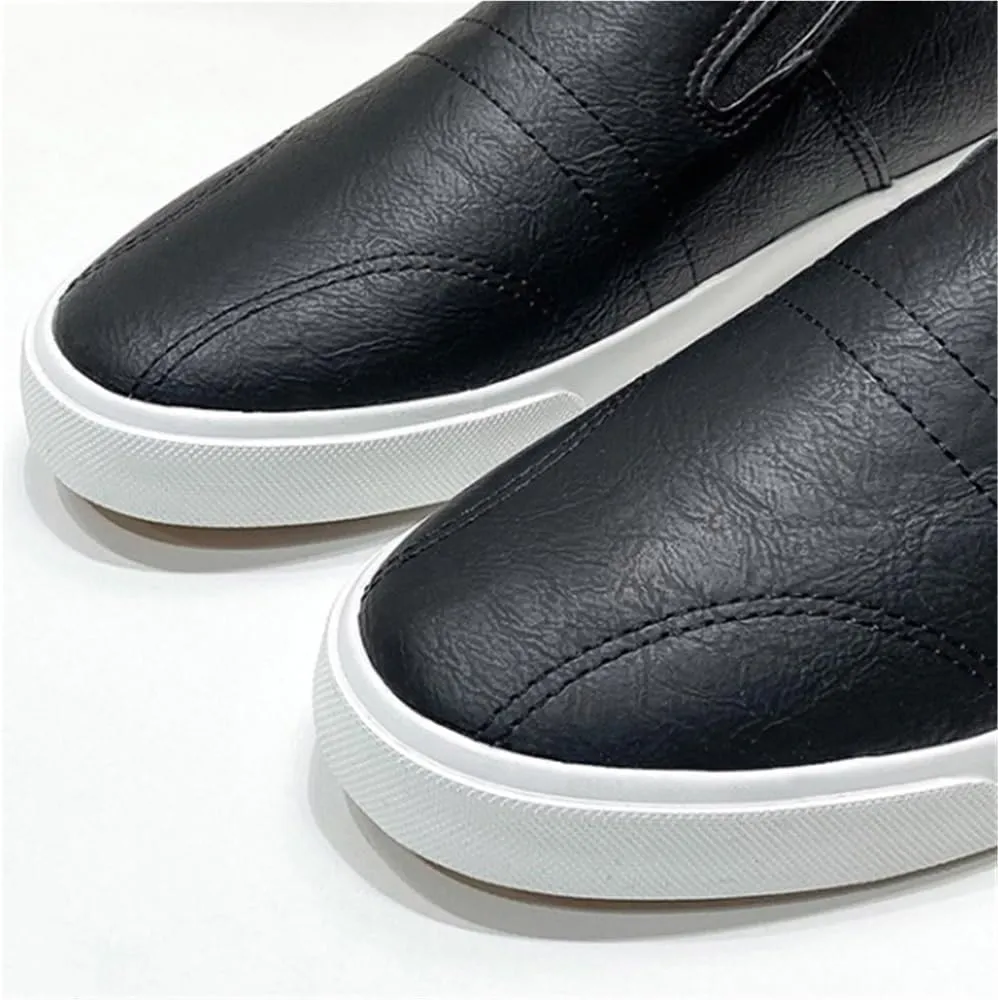 Mens Classic Leather Loafers Resistant Lightweight Anti-Slip Slip-on Platform Oxford Height-Increasing Shoes
