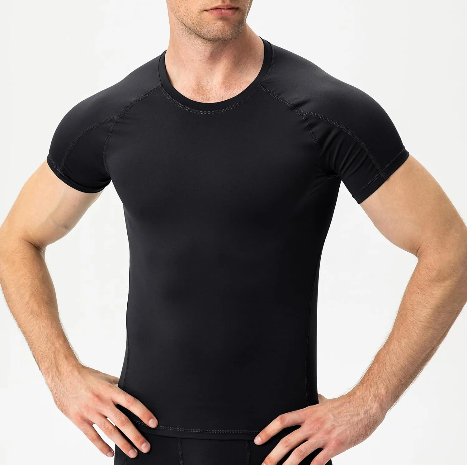 Men's Compression Shirts Short Sleeve Workout Shirt Cool Dry Undershirts Baselayer Sports T Shirts Gym Running Tops