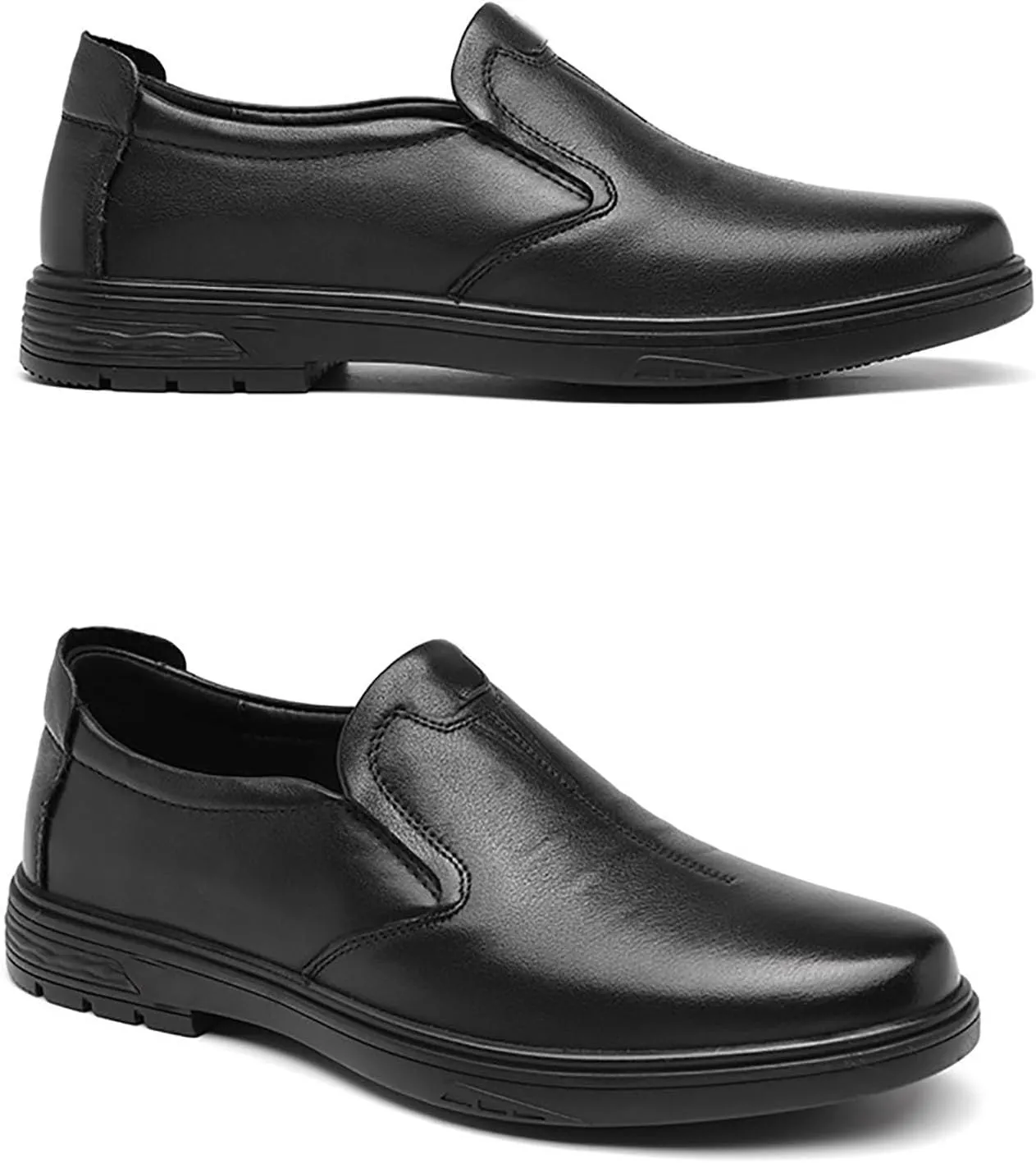 Men's Genuine Leather Slip On Dress Shoes Lightweight Anti-Slip Casual Oxfords for Daily Walking & Travel Loafer
