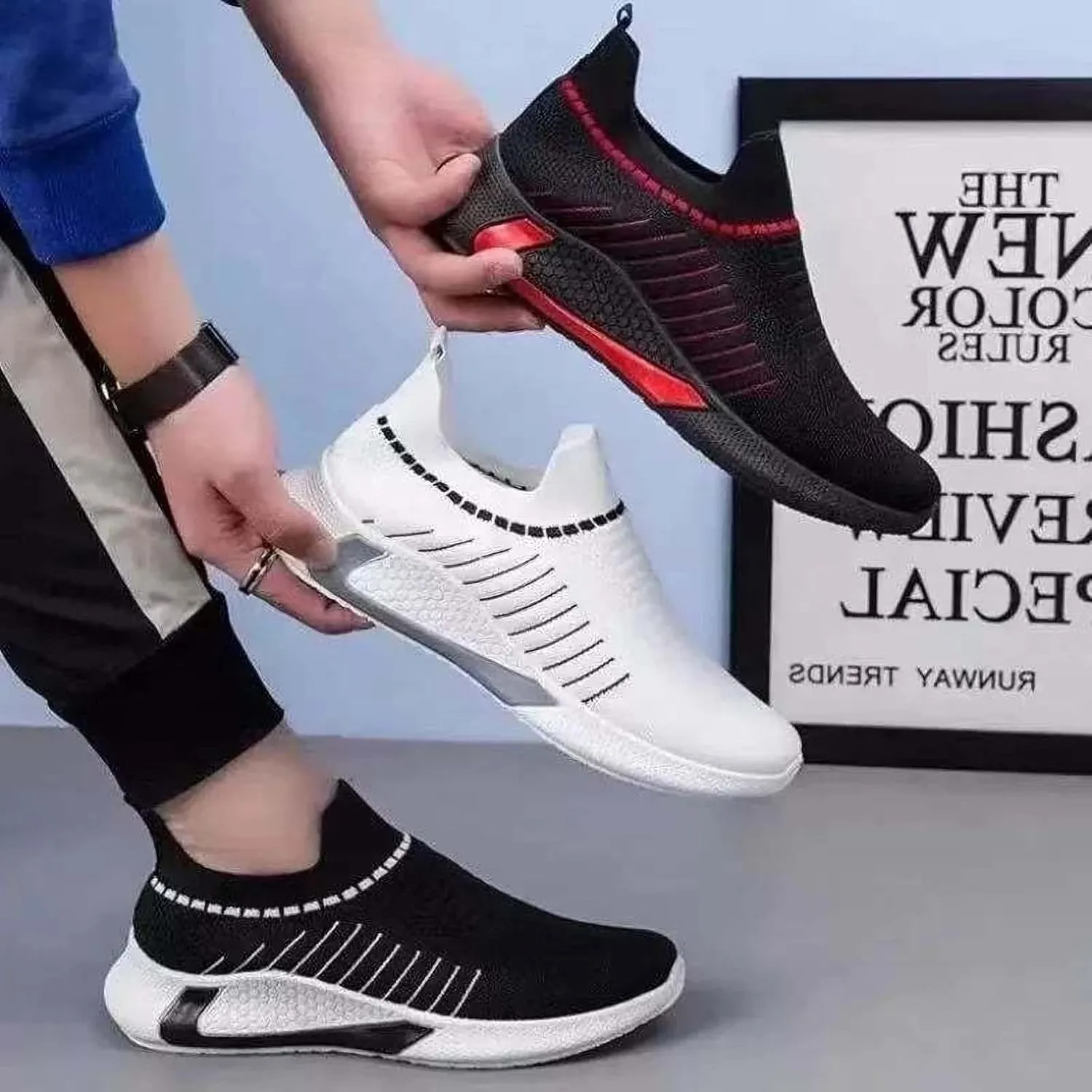 Men's Good Arch Support & Easy to Put On and Take Off Orthopedic Shoes for Men Slip On Comfort Breathable Sneakers