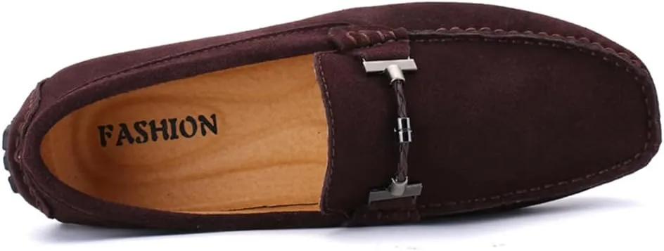 Mens Handmade Suede Leather Slip On Loafers Comfortable Casual Driving Moccasins Breathable Loafer Dress Shoes