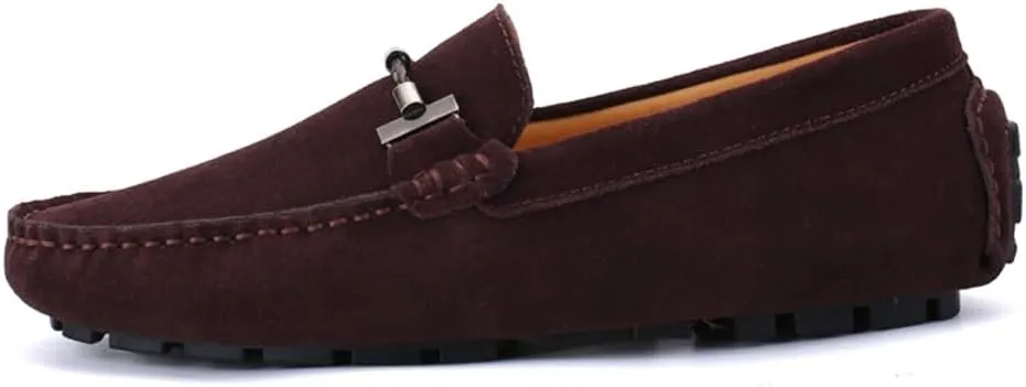 Mens Handmade Suede Leather Slip On Loafers Comfortable Casual Driving Moccasins Breathable Loafer Dress Shoes