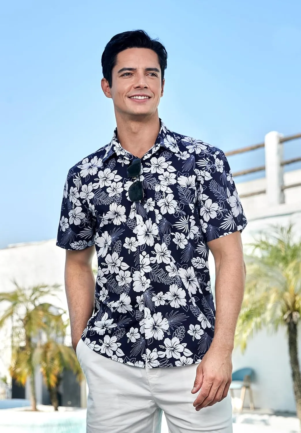 Men's Hawaiian Shirts Short Sleeve Casual Floral Button Down Tropical Shirt Summer Holiday Beach Aloha Hawaii Shirt