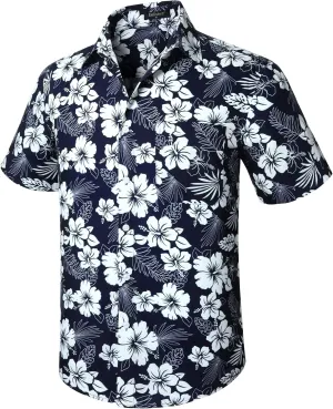 Men's Hawaiian Shirts Short Sleeve Casual Floral Button Down Tropical Shirt Summer Holiday Beach Aloha Hawaii Shirt