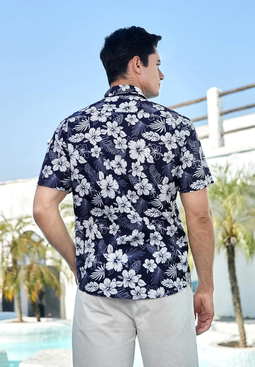 Men's Hawaiian Shirts Short Sleeve Casual Floral Button Down Tropical Shirt Summer Holiday Beach Aloha Hawaii Shirt