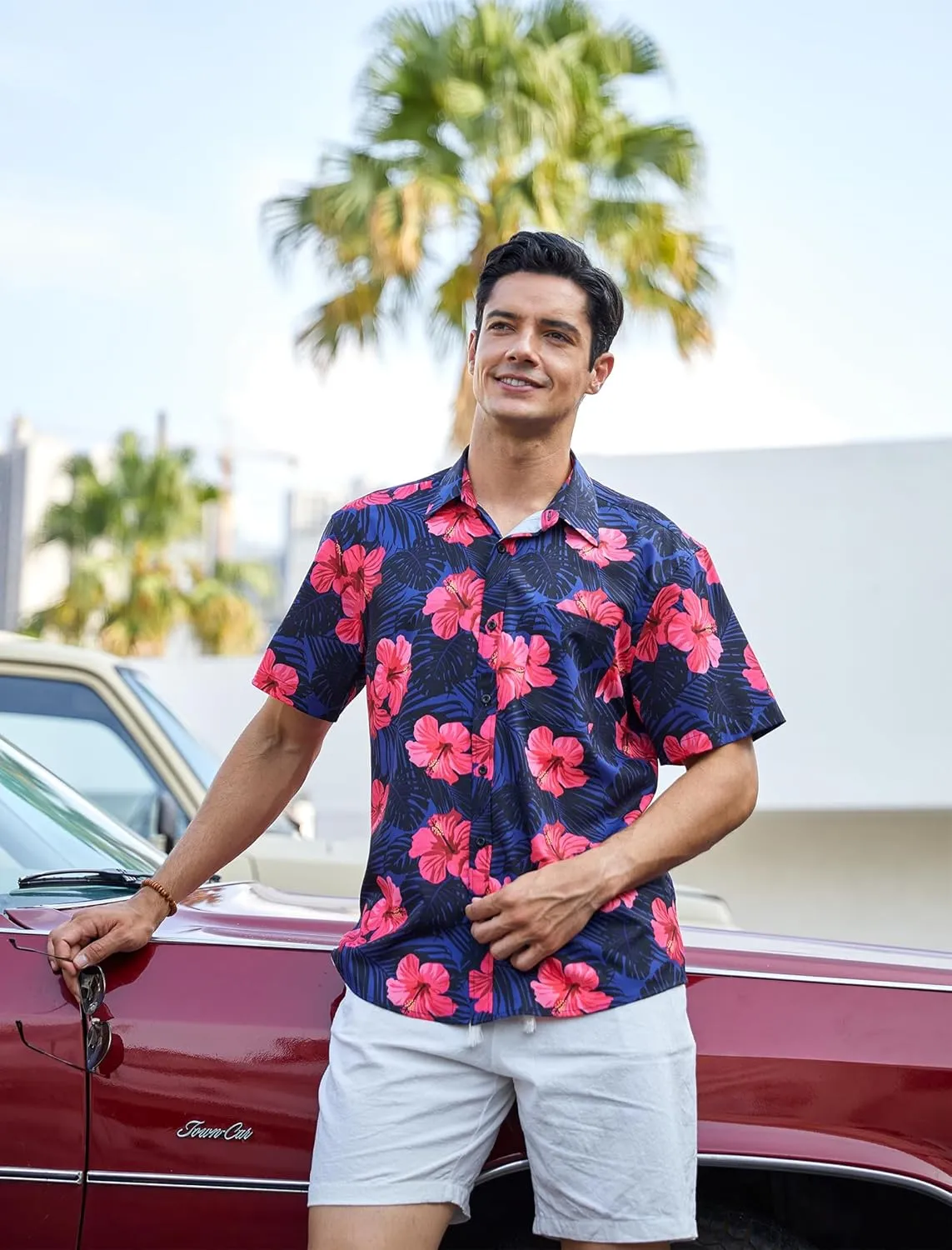 Men's Hawaiian Shirts Short Sleeve Casual Floral Button Down Tropical Shirt Summer Holiday Beach Aloha Hawaii Shirt