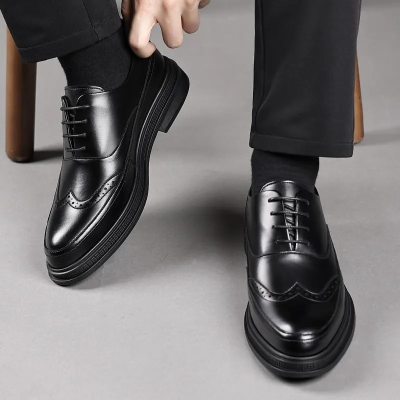 Mens Lace-up Loafer Dress Shoes Casual Walking Oxfords Shoes Comfortable Non-Slip Derby Shoe for Men