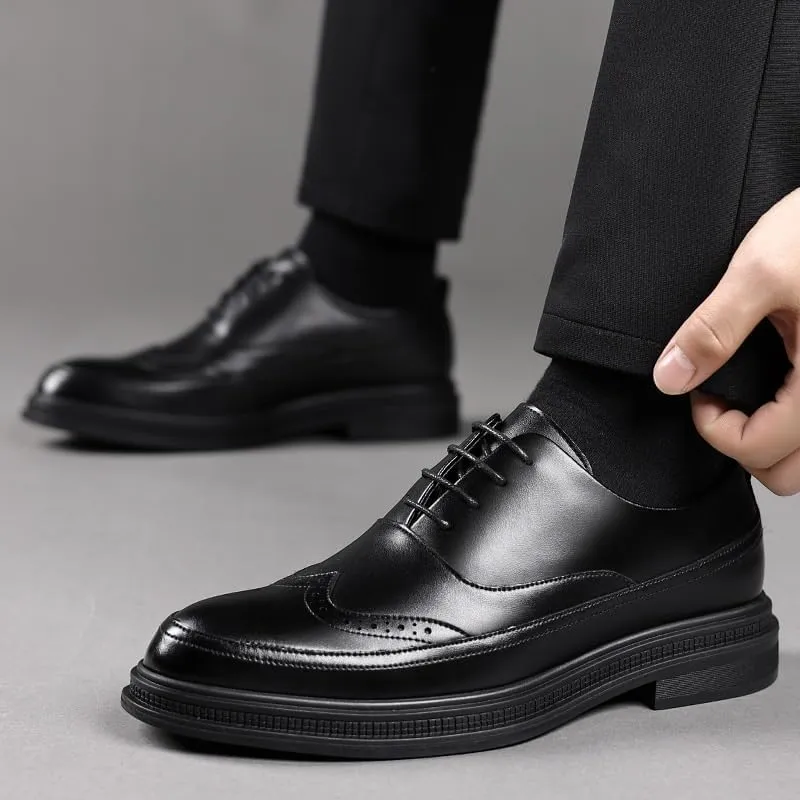 Mens Lace-up Loafer Dress Shoes Casual Walking Oxfords Shoes Comfortable Non-Slip Derby Shoe for Men