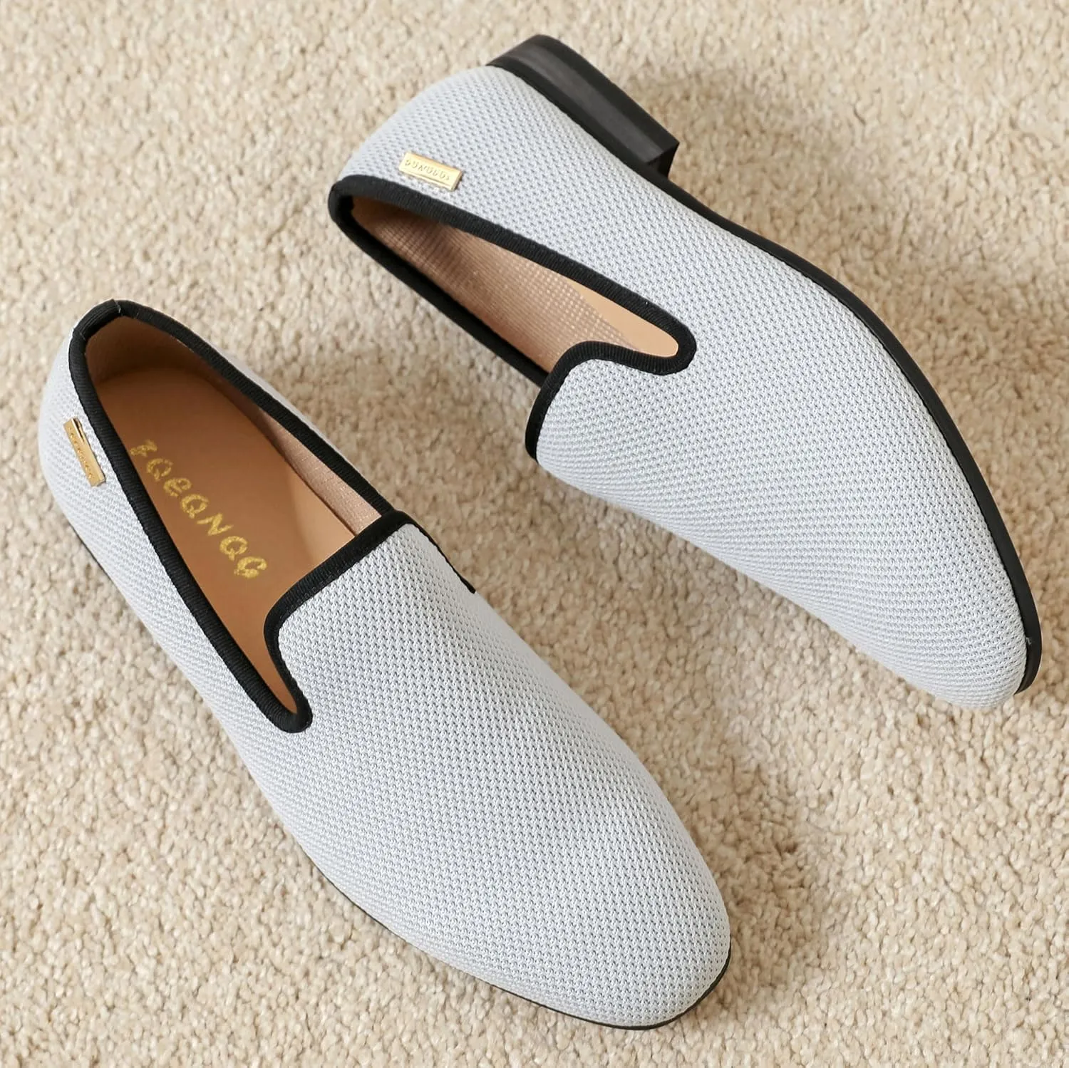 Men's Loafers Mens Slip-on Casual Shoes, Breathable Knit Mesh Fabric Shoes for Men, Driving Fashion Business Woven Shoes