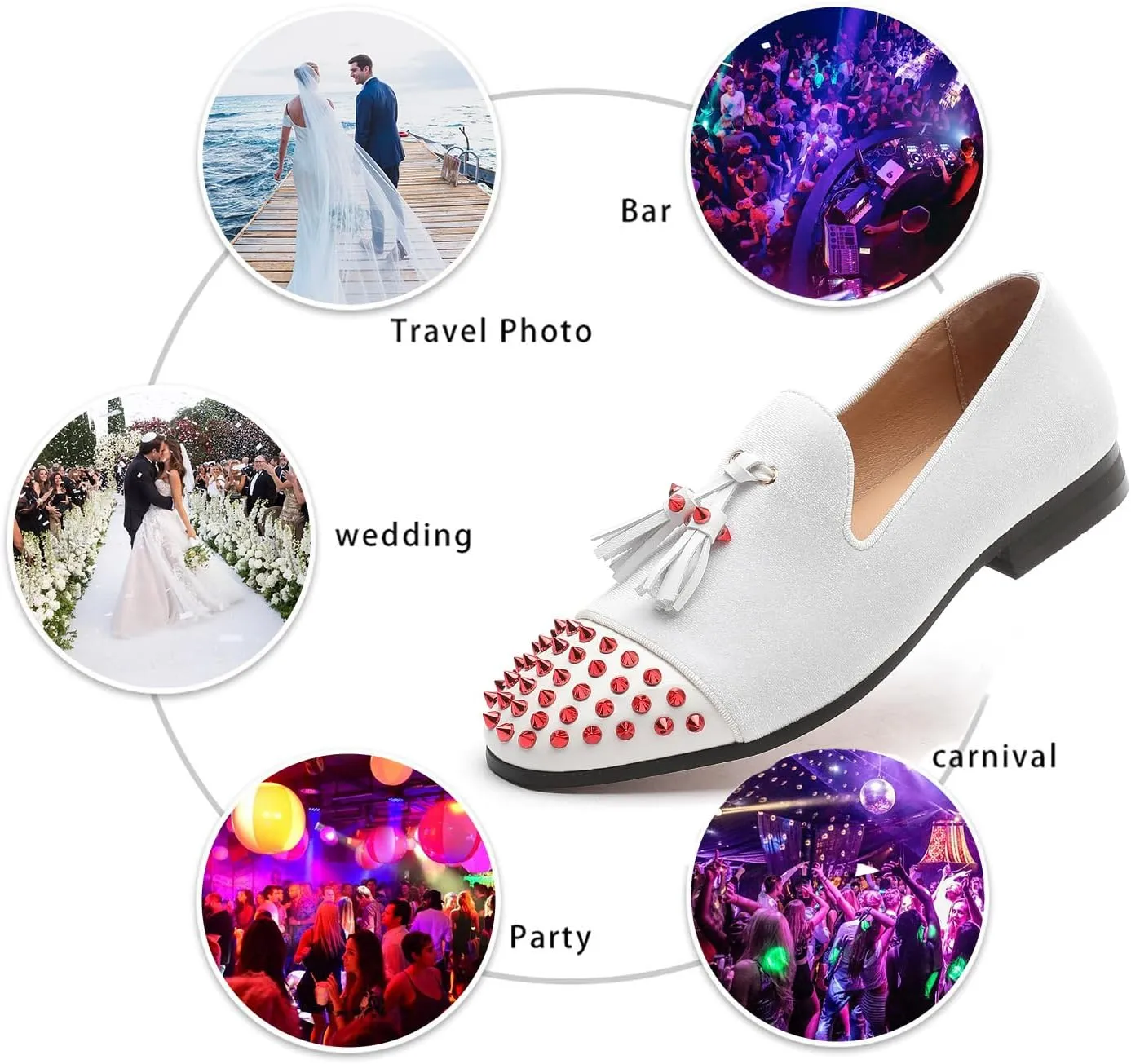 Men's Luxury Velvet Penny Loafers with Fashion Spiked, Casual Penny Loafers for Men, Noble Slip-on Dress Loafers Glitter Suede Smoking Slippers (Black)