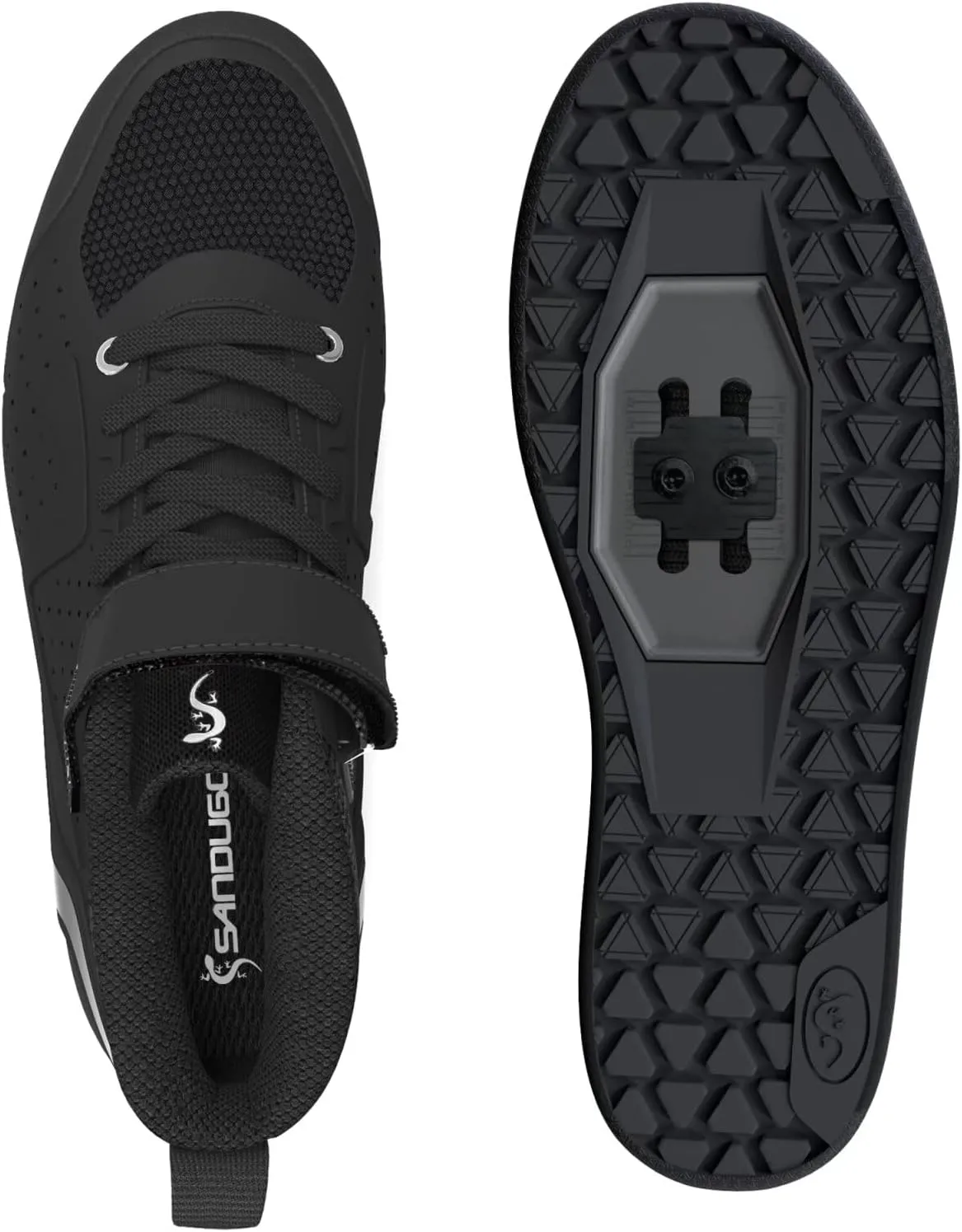 Mens MTB Mountain Bike SPD Cycling Shoes,Suitable Mountain Biking DH Enduro, Compatible All 2 Bolts Pedals,Black