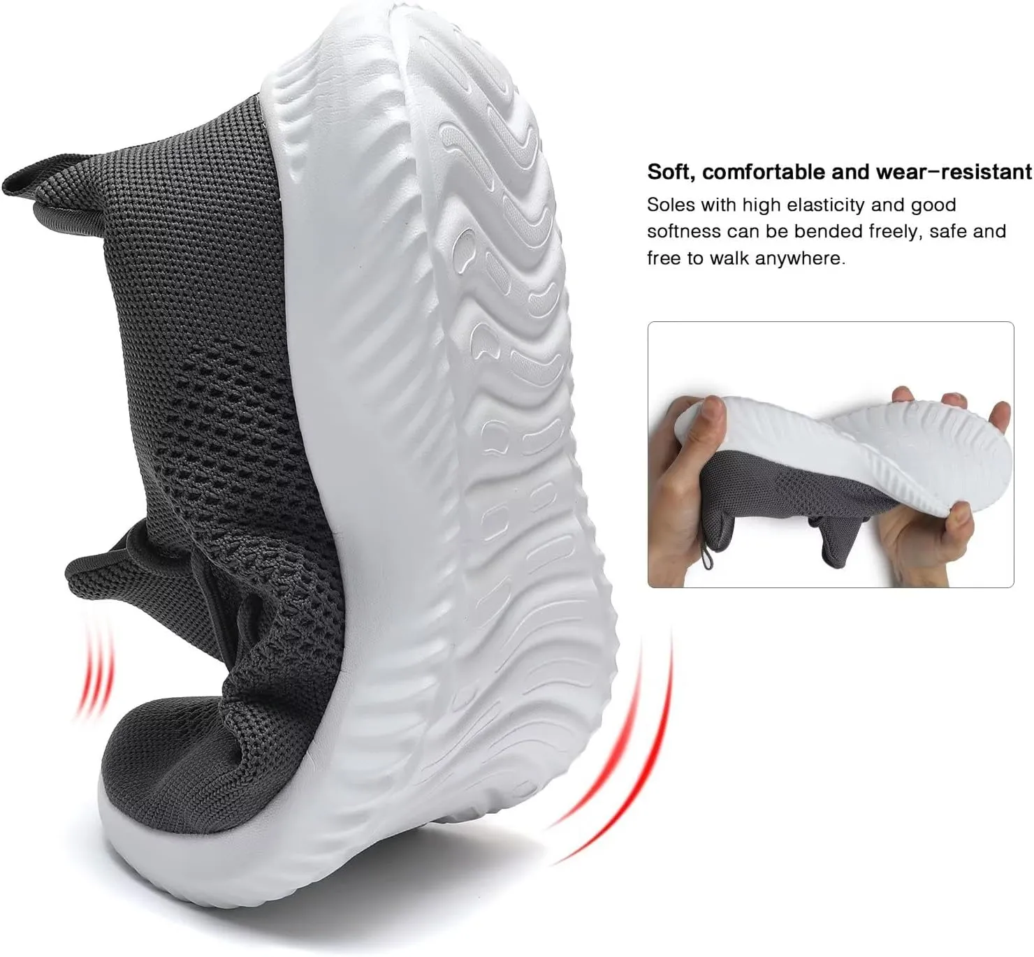 Men's Slip On Running Shoes Fashion Walking Sneakers Mesh Soft Sole Loafers Comfortable & Light-Weight Tennis Work Trainers