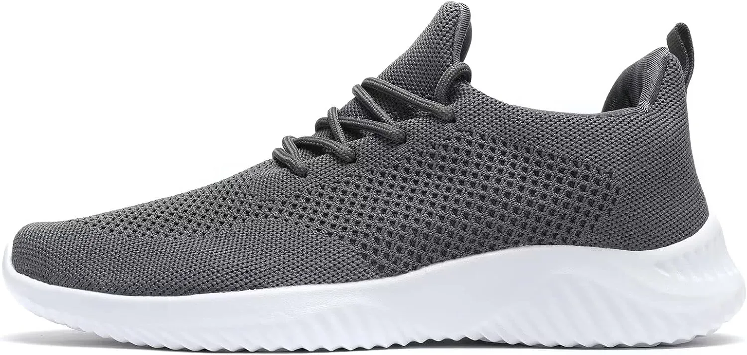 Men's Slip On Running Shoes Fashion Walking Sneakers Mesh Soft Sole Loafers Comfortable & Light-Weight Tennis Work Trainers