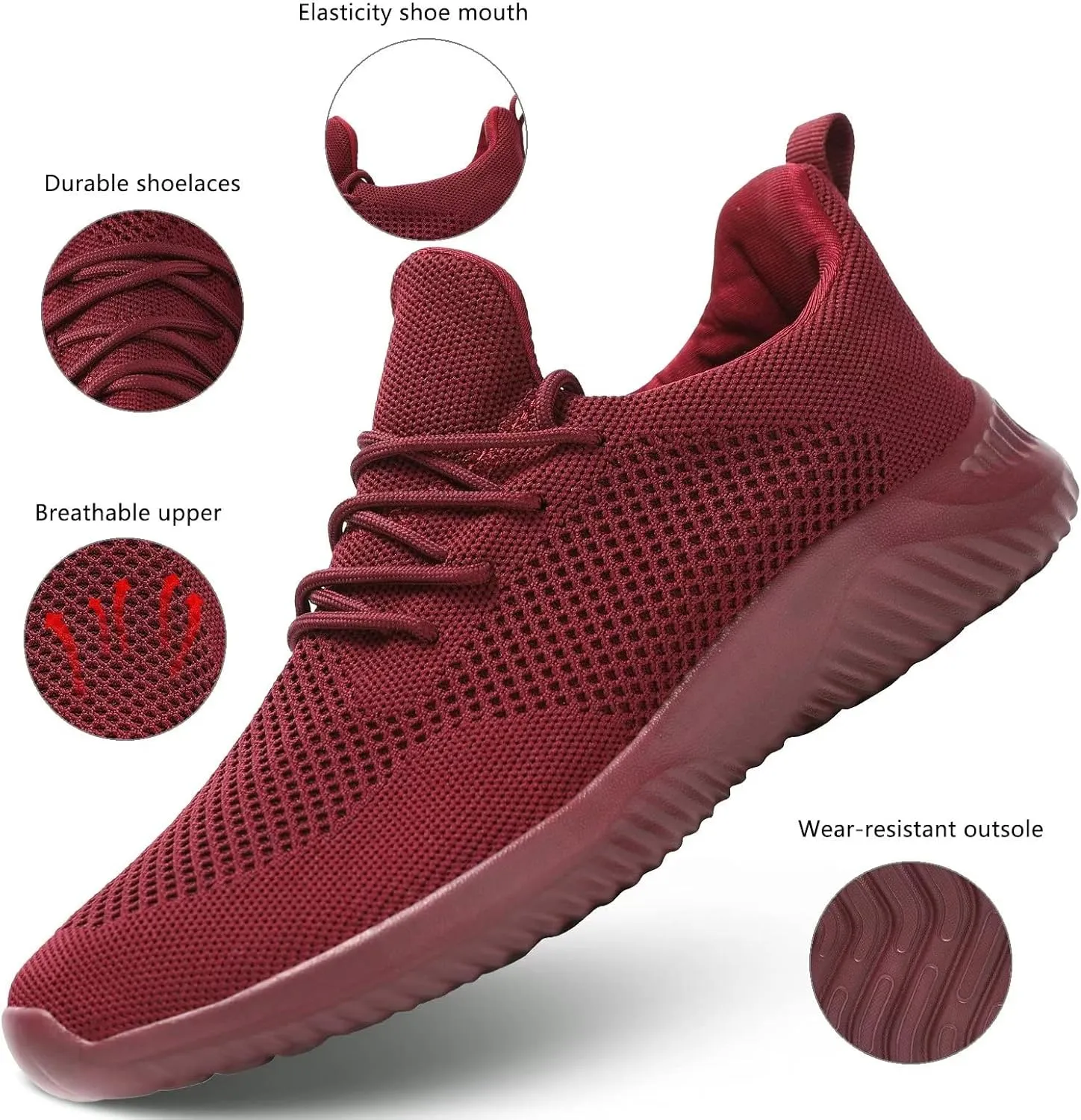 Men's Slip on Walking Shoes Ultra Light Breathable Non Slip Running Shoes Casual Fashion Sneakers Mesh Workout Sports