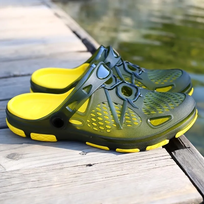 Men's Trendy Breathable Clogs, Comfy Non Slip Durable Slippers for Outdoor Activities