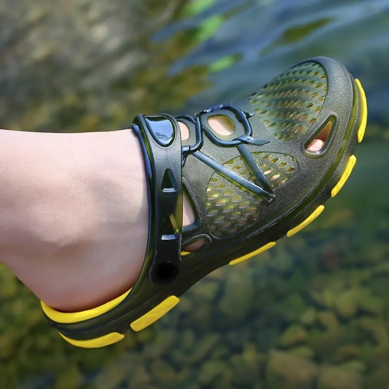 Men's Trendy Breathable Clogs, Comfy Non Slip Durable Slippers for Outdoor Activities