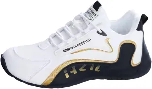 Men's White Running Sneakers - Golf Shoes