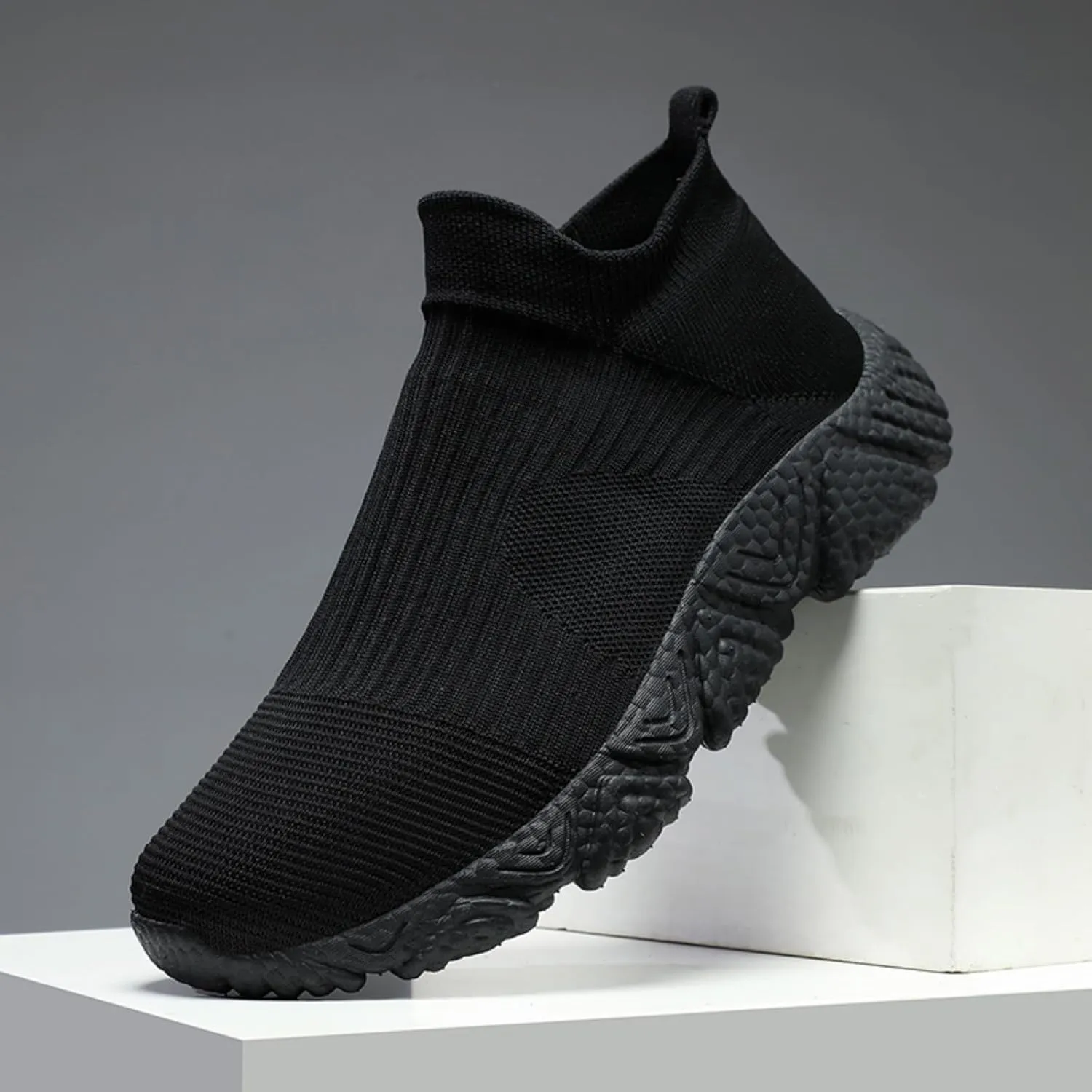 Mens Womens Fashion Sneakers Unisex Slip on Ultra - Sock Knit Ultra - Soft Ultra - Light Soft Sole Breathable Lightweight Casual Walking Shoes