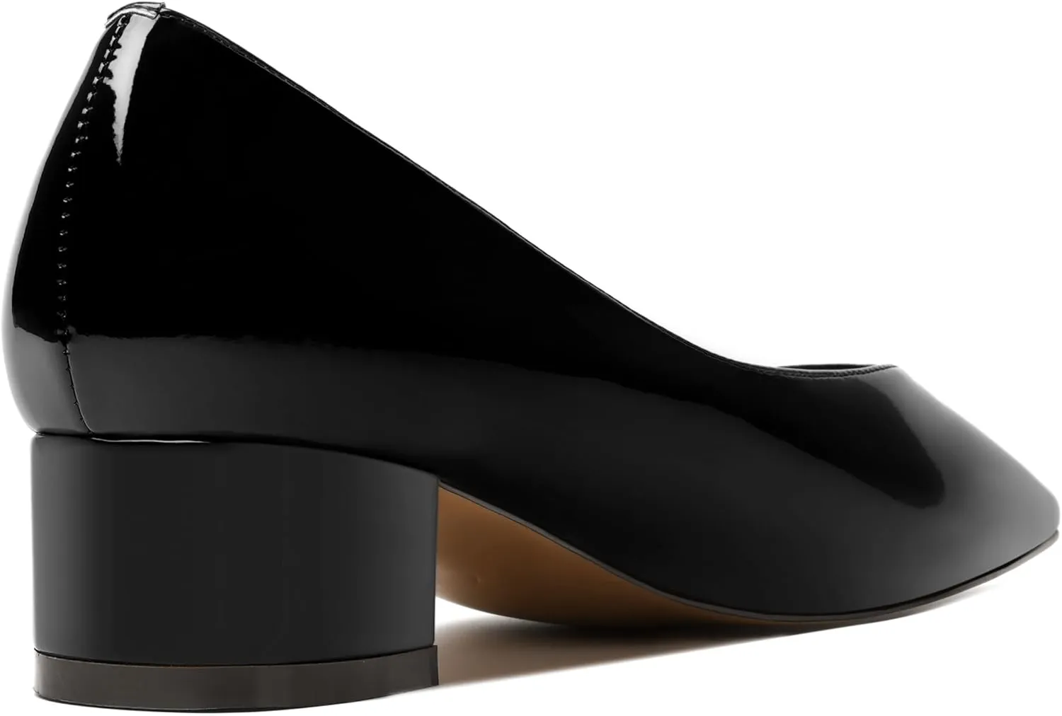 MERRORI Women's Low Heel 1.5 Inch Party Slip On Square Toe Chunky Casual Patent Fashion Pumps Shoes