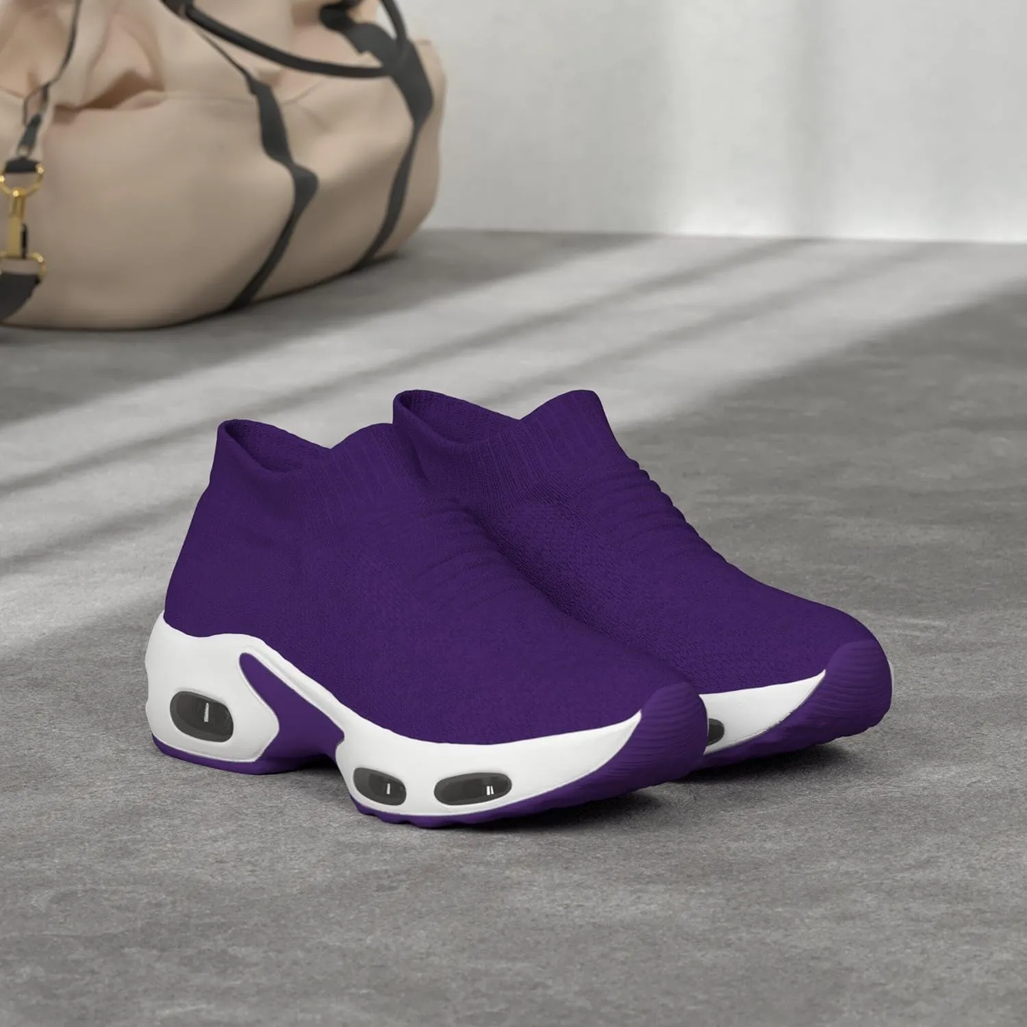 Mesh Sneakers for Women - Non Slip, Slip On, Sock Sneakers - Light Weight, Air Cushion Running, Work Shoes
