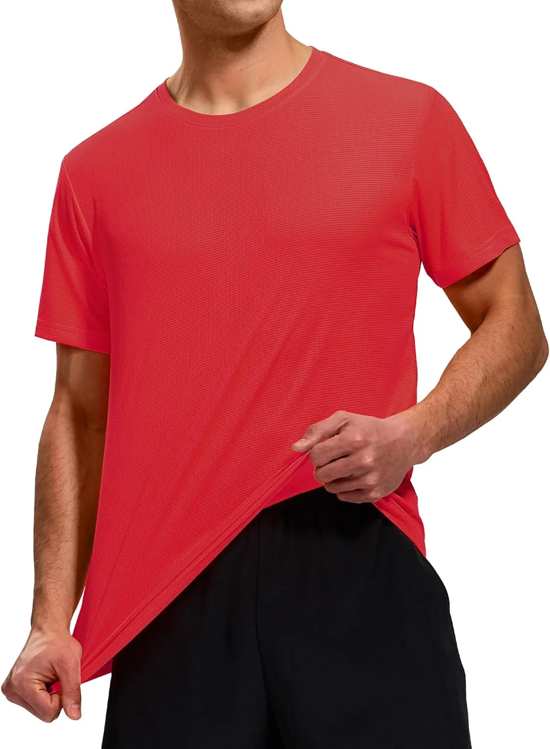 MIER Mens Dry Fit Workout T-Shirts Athletic Running Tshirt Short Sleeve Lightweight Airy Gym Sport Tee Shirt, Crew Neck
