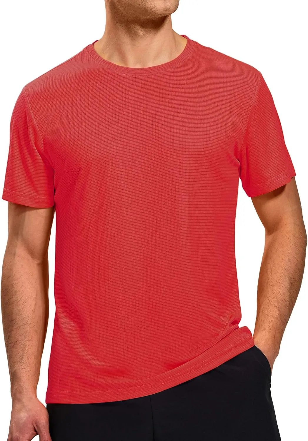 MIER Mens Dry Fit Workout T-Shirts Athletic Running Tshirt Short Sleeve Lightweight Airy Gym Sport Tee Shirt, Crew Neck