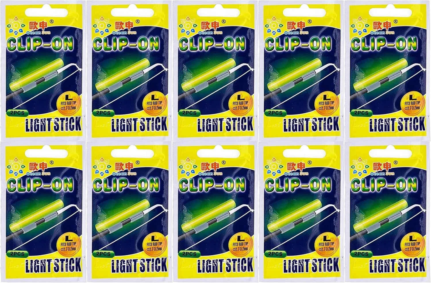 Mini Clip on Light Sticks for Rod Tips - Glow - 40 Pcs - Item #976