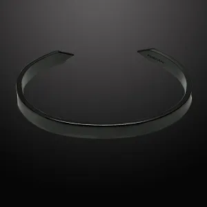 Minimal Men's Flat Cuff Bracelet Black