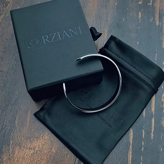 Minimal Men's Flat Cuff Bracelet Black