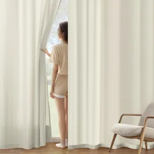 MIULEE Ivory Privacy Sheer Curtains That Let Light in 84 Inches Long Non-See-Through Semi Sheer Curtain Light Filtering Window Curtains Drapes for Living Room Bedroom 2 Panels Set 42 X 84