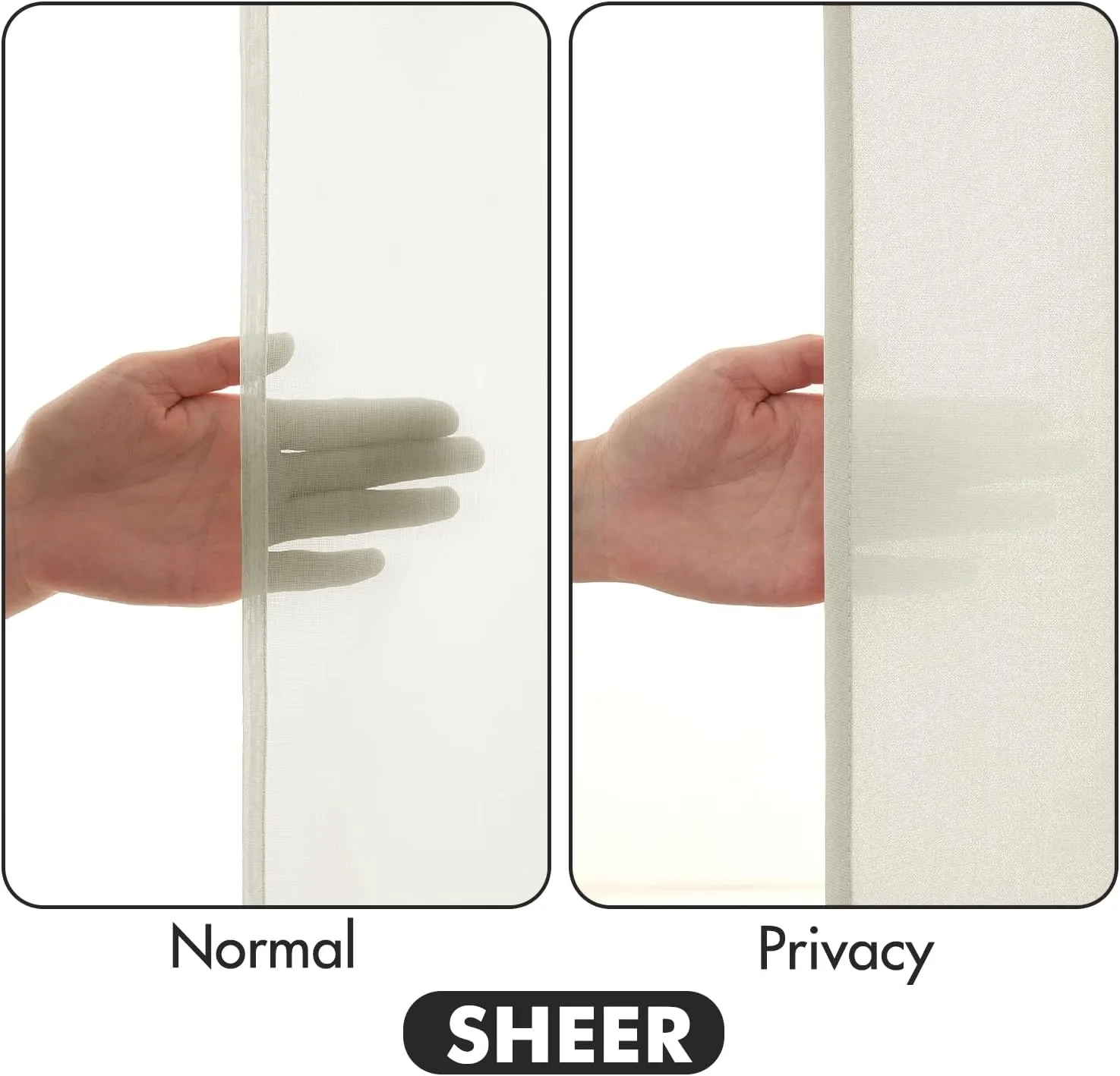MIULEE Ivory Privacy Sheer Curtains That Let Light in 84 Inches Long Non-See-Through Semi Sheer Curtain Light Filtering Window Curtains Drapes for Living Room Bedroom 2 Panels Set 42 X 84