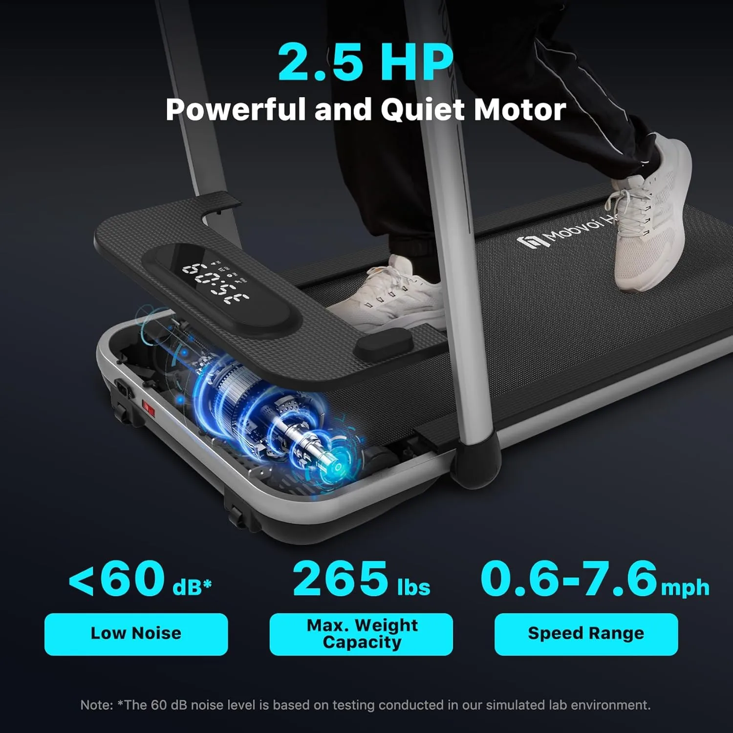 Mobvoi Home Treadmill Walking Pad/SE/Plus 3 in 1 Folding Treadmill Walking Pad 2.5 HP Compact Running Walking Machine with Remote Control for Home Office 265 LBS 7.6 MPH