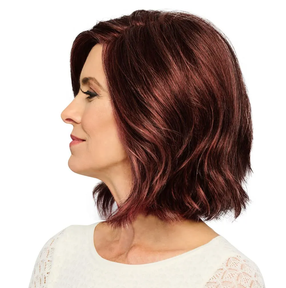 Mod About You Mid-length Layered Bob Wig by Hairuwear, 2023 Spring Luxury Collection, Average Cap, GL33-130 Sangria