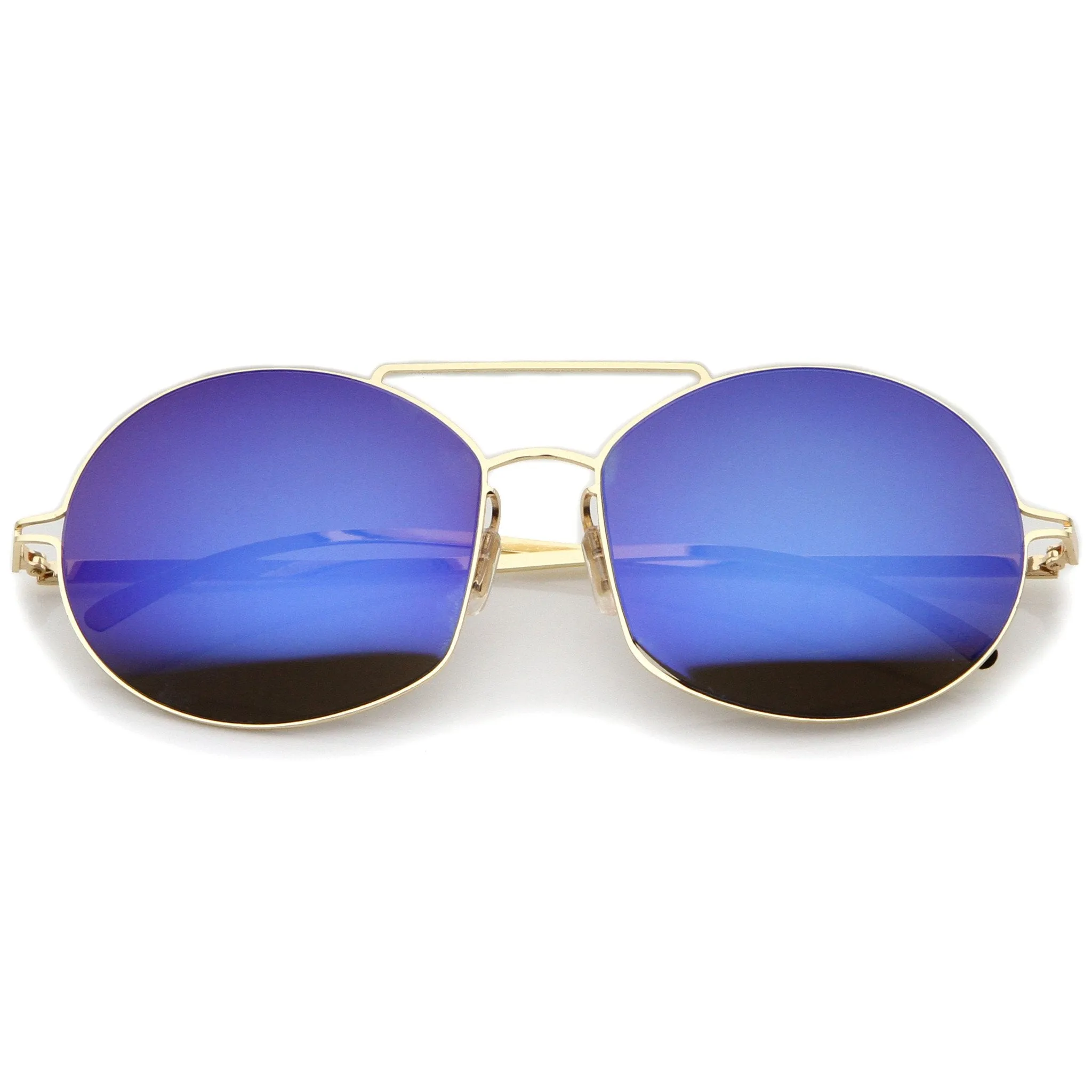 Modern Thin Metal Frame Mirrored Flat Lens Sunglasses A788