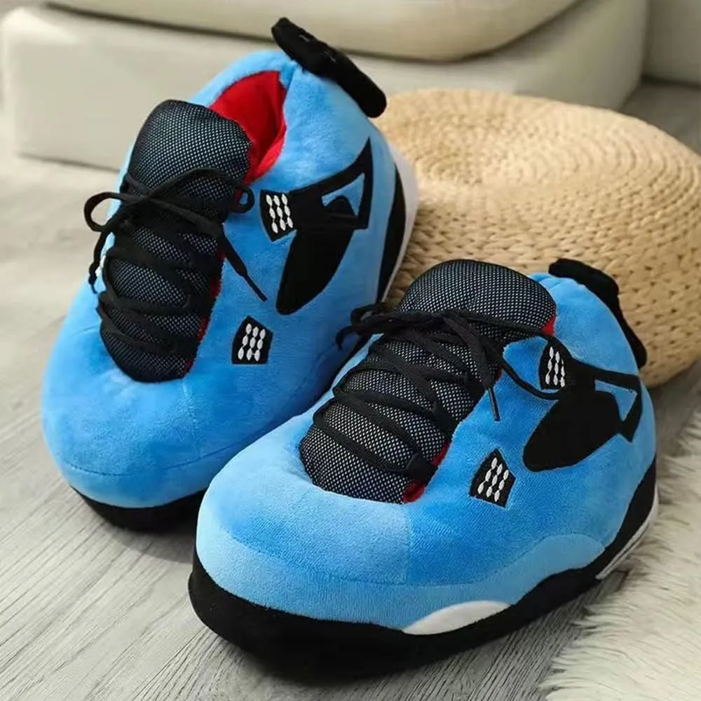MOLERFO Sneaker Slippers Non Slip Sole Indoor House Plush Slippers Unisex Indoor Floor Cotton Shoes