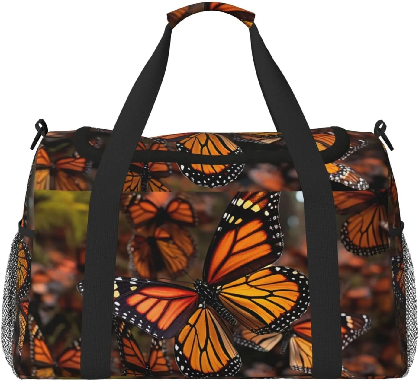Monarch Butterflies Travel Duffel Bag Lightweight Waterproof Carry On Tote Bag Foldable Weekender Overnight Bags Sport Gym Bag For Women Men