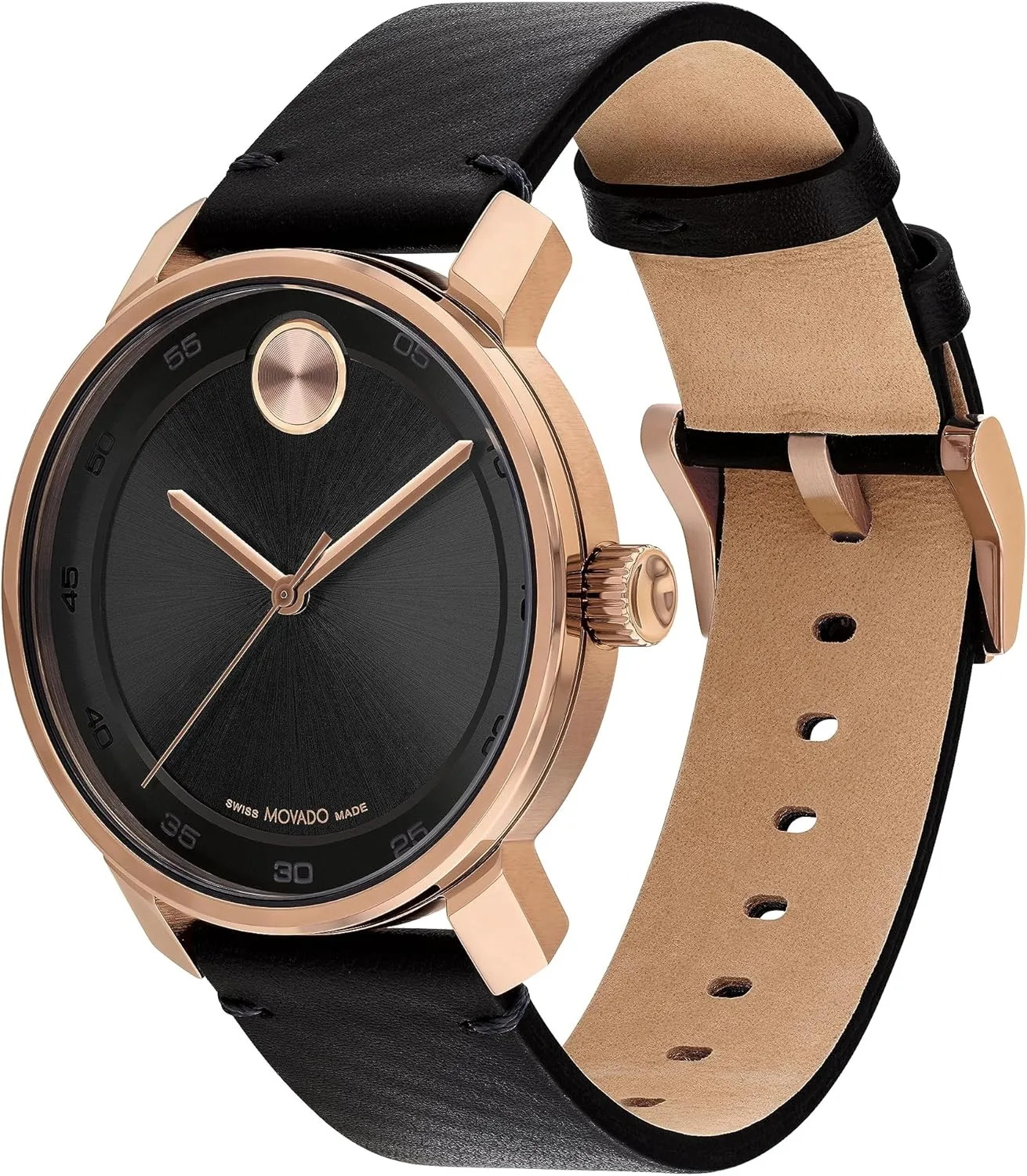 Movado Bold Access Men's Quartz Watch, Swiss Movement, Leather Strap, Water-Resistant up to 3ATM, Classic Timepiece - Gift for Him - 41mm