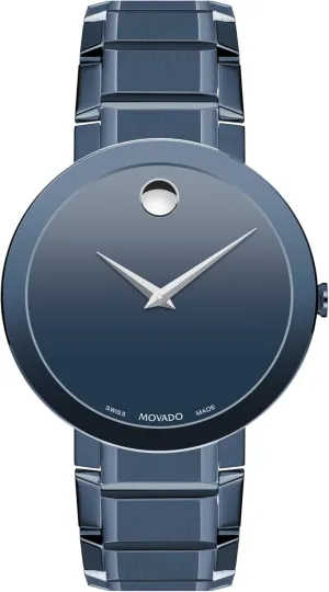 Movado Sapphire Men's Watch - Swiss Quartz Movement, Stainless Steel Link Bracelet - 3 ATM Water Resistance - Luxury Fashion Timepiece for Him - 39mm